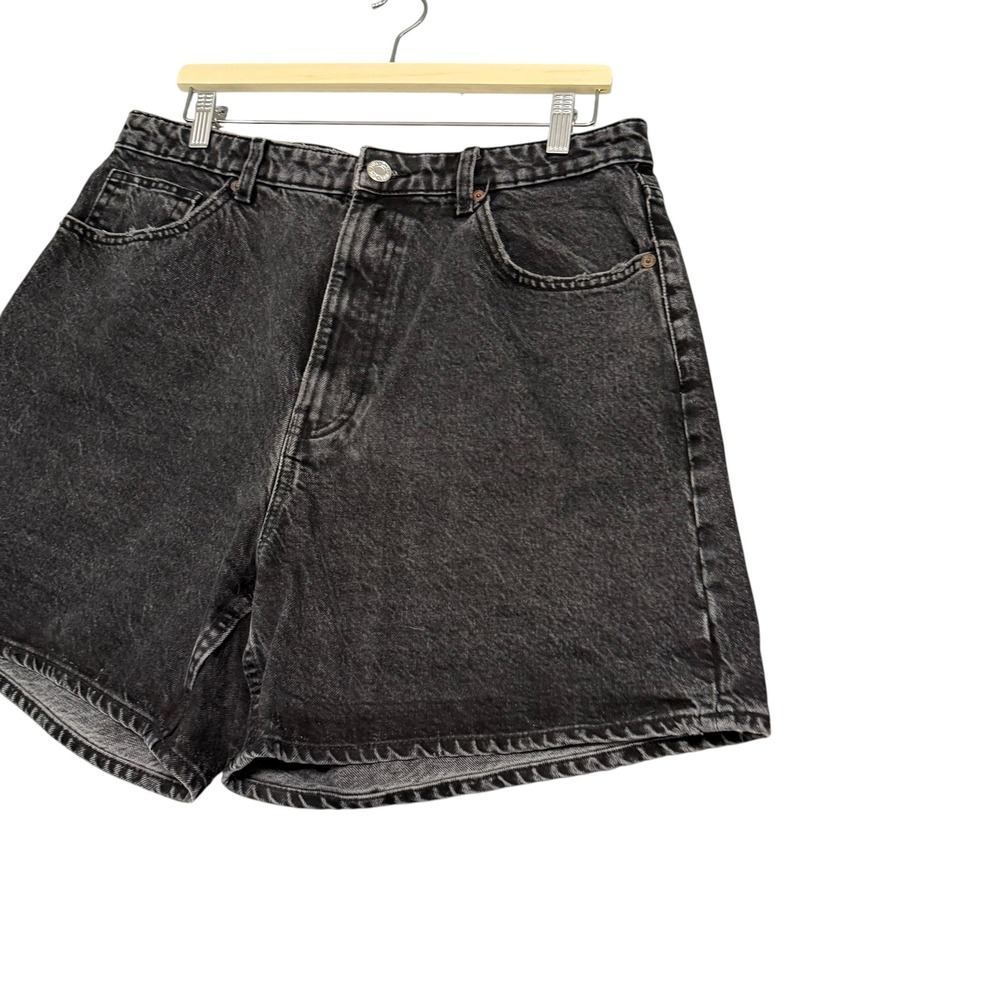 Zara | High Waisted Faded Black Denim Shorts Cotton Size US 14 - Picture 3 of 12